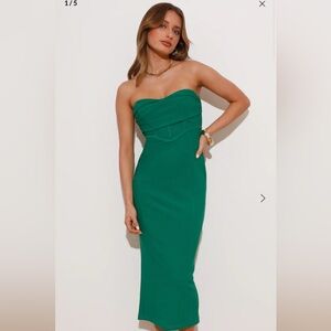 NEWEST DESIGN MIDI DRESS GREEN